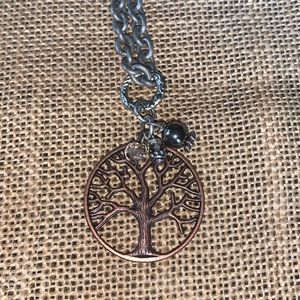 Copper family tree necklace